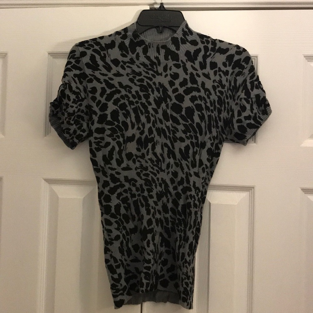 Grey and Black Animal Print Sweater